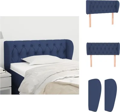Produktbild von vidaXL Kopfteil mit Ohren Blau 93x23x78/88 cm Stoff -  Kopf- & Fußenden