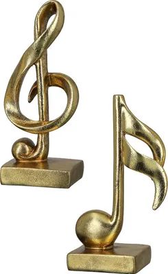 Produktbild von Gilde Skulptur, Notenschlüssel, "Music", Kunstharz, goldfarben, VE 6, 2 Stück wie abgebildet,, L. 6 cm, B. 10 cm, H. 18 cm 37654