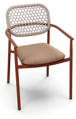 Produktbild von Stapelbarer Gartenstuhl Lecce | Terracotta | Aluminium und Rope | 2er Set