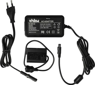 Produktbild von vhbw Netzteil kompatibel mit Nikon D7000, D7100, D610, D7200, D750, D500, D600, D7500, 1 V1 Kamera, Digitalkamera + DC Kuppler (Ersatz für EP-5B), 2m
