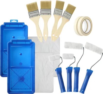 Produktbild von COM-FOUR® 18-teiliges Maler-Set - Pinsel, Farbroller und viel Zubehör