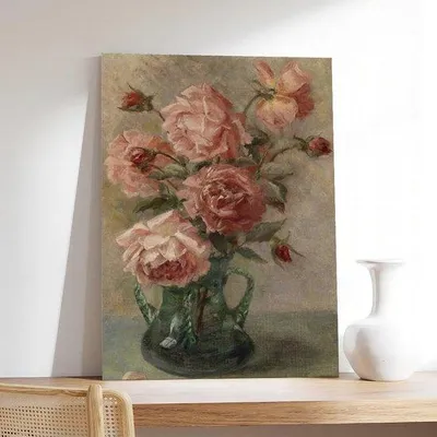 Zdjęcie produktu dla Ibenzoa® Plakat botaniczny na płótnie, 30 x 45 cm – francuski obraz do dekoracji ścian (format poziomy), idealny do sypialni, z ramą lub bez, odporny na wodę i promieniowanie UV
