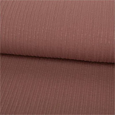 Produktbild von Jersey Stoff Meterware Ripp-Jacquard Baumwolle Streifen mauve 135cm