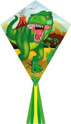 Produktbild von Kinderdrachen HQ Eddy 70 T-Rex 102119 Grün 58 x 70 cm + 250 cm staart