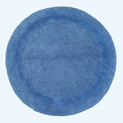 Produktbild von HOMESCAPES Runde Battematte blau 80 cm aus 100% Baumwolle