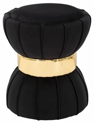Image de Mauro Ferretti Tabouret fleur Ø 40x44 cm noir or