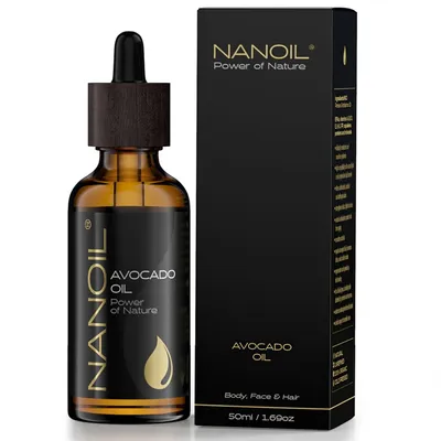 Image de Huile d’Avocat Nanoil – huile d’avocat naturelle, pressée à froid et non-raffinée pour les soins du visage, du corps et des cheveux