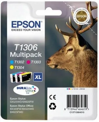 Zdjęcie produktu dla Epson T1306 Multipack - Druckerpatrone - 1 x Gelb, Cyan, Magenta (C13T13064010)