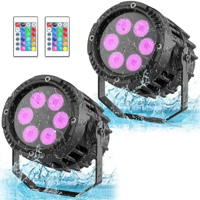 Immagine prodotto di Luci LED per discoteche RGBW 4-in-1 - Faretti - Illuminazione per feste - Luci per DJ - Faretti per palco - Set da 2 pezzi