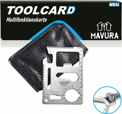 Produktbild von Multifunkční karta TOOLCARD 14v1 Multi Pocket Tool Card Nerezová ocel