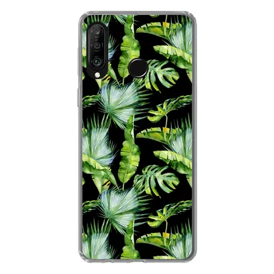 Produktbild von MuchoWow® Handyhülle Schutzhülle Hülle für Huawei P30 Lite Palmwedel - Tropisch - Muster Silikon Softcase Handy Hülle - Handyhülle
