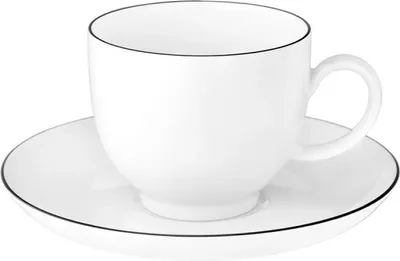 Produktbild von Seltmann Weiden Lido Black Line rund Kaffeetasse 0,22 l + Untertasse 2 tlg.. Set