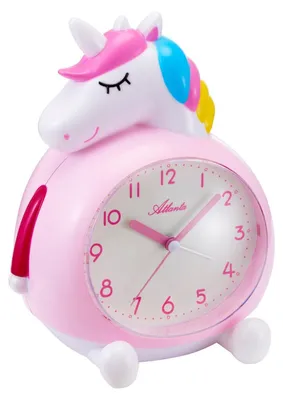 Atlanta 2163/17 Kinderwecker mit Leisegang Einhorn Rosa/Weiß 1