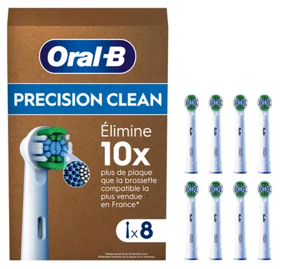 Produktbild von Oral-B Precision Clean elektrische Zahnbürstenköpfe, Packung mit 8 Ersatzbürsten