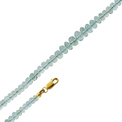 Produktbild von Aquamarinkette ozeanblaue Edelsteine Gold 333 8K 45