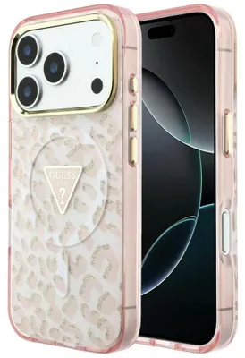 Zdjęcie produktu dla Etui Guess IML Leopard Glitter do iPhone 18 Pro Max / 17 Pro Max różowy