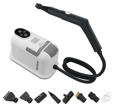 Image de Nettoyeur vapeur - Appareil portable - Haute pression - Réglage en 9 niveaux - Polyvalent pour la cuisine, la salle de bain, les carrelages, l'automobile - Blanc