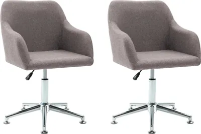 Produktbild von vidaXL Esszimmerstühle Drehbar 2 Stk. Taupe Stoff