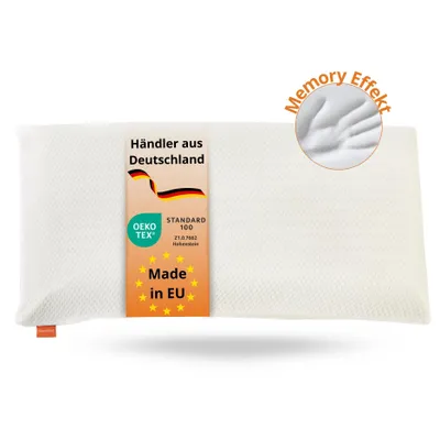 Produktbild von sleepling - orthopädisches Nackenstützkissen, Visco Kissen 40 x 80 cm, viskoelastisches Kopfkissen, Memory Foam, weiß