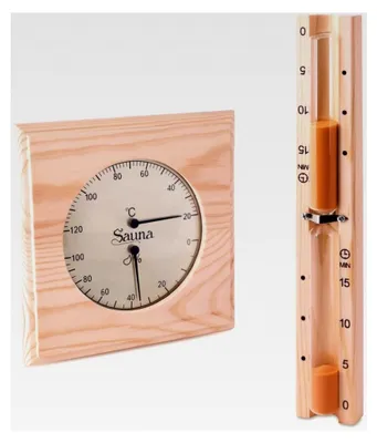 Produktbild von Sauna Set - Hygrometer, Thermometer und Sanduhr