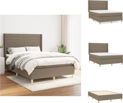 Produktbild von vidaXL Boxspringbett mit Matratze Taupe 140x200 cm Stoff -  Betten & Bettgestelle