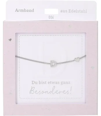 Immagine prodotto di Bracciale da donna in acciaio inossidabile con ciondolo a forma di cuore, color argento o color oro, regolabile da 15 a 20 cm - D argento