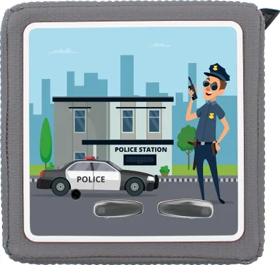 Produktbild von Schutzfolie kompatibel mit Toniebox 1 passgenaue Folie mit Motiv matt Zubehör selbstklebendes Schutzcover Kratzschutz für Musikbox Y031-18 Polizei