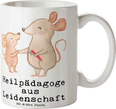 Produktbild von Mr. & Mrs. Panda Tasse Heilpädagoge Leidenschaft - Weiß - Geschenk, Studium, Lustig, Ausbildung, haferl, Witzig, Becher, Spruch, Teetasse, Pott, Kaffeetasse