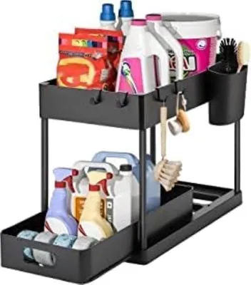 Produktbild von Famanu Unterkastenorganizer mit stabilen Edelstahlrohren - 2 Etagen, ausziehbar