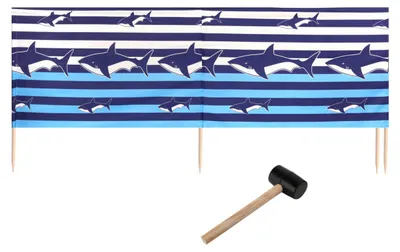 Produktbild von Ladeheid Strand Windschutz Sichtschutz LAEX001 (Streifen/Haie, 4 m)