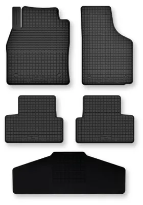 Image de Tapis de sol en caoutchouc + tunnel pour Skoda Fabia IV 2021- (hayon) – 5 pièces, noirs, semi-universel, adapté