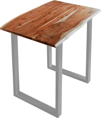 Produktbild von Bartisch Baumkante massiv Akazie nussbaum 160 x 85 silber Quebec
