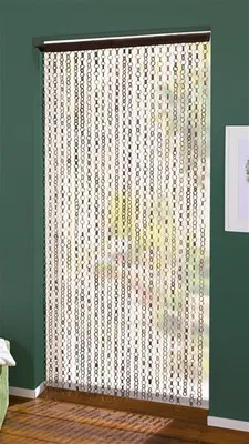Produktbild von Bambus Türvorhang "Ring in Ring" Balkontür Insektenschutz Vorhang, Fadenvorhang, Bambusvorhang, Raumteiler