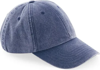 Image de Beechfield B655 | Casquette Vintage Low Profile / Design 6 panneaux - Couleur : Vintage Denim - Taille : One Size