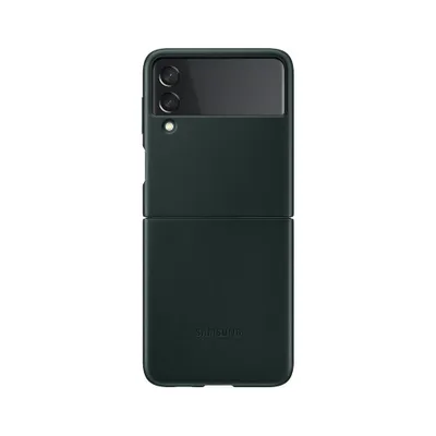 Produktbild von Samsung Galaxy Z Flip 3 Hülle - Echtleder - Samsung Backcover - Grün