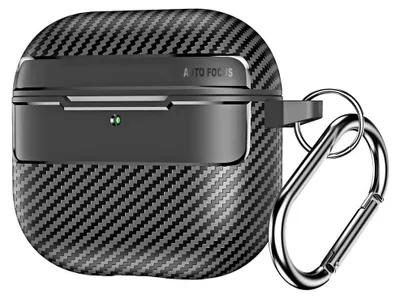 Zdjęcie produktu dla Techsuit CarbonFiber etui do AirPods 4 – czarne
