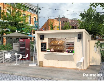 Produktbild von Marktstand Palmako Kira 7,7 m² inkl. Fußboden 355 x 290 cm natur
