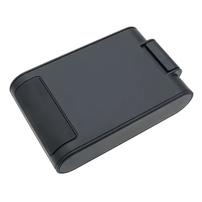 A dark gray battery pack is shown against a white background.