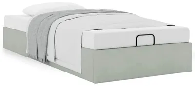Imagen del producto de Estructura de cama otomana sin colchón terciopelo gris claro