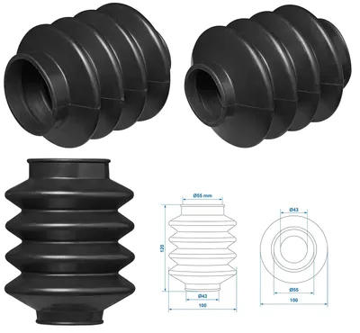 Produktbild von Faltenbalg für Anhänger kompatibel für BPW ZAF 1.0-1 45/60 L=150 Gummi Manschette