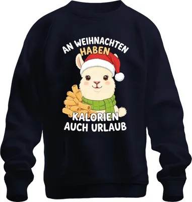 Obrázok produktu pre Vianočné kalórie dovolenka alpaka vtipný darček uni mikina pulóver, Navy, M