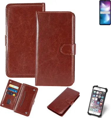 Produktbild von K-S-Trade 360° Hülle kompatibel mit Xiaomi Redmi 9 Activ braun Kunstleder Case BookCase WalletCase Kunstlederederhülle Handyhülle, Rundumschutz