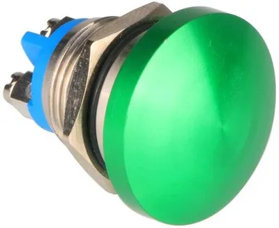 Immagine prodotto di Bottone metallico impermeabile - 16 mm - Verde - Classe di protezione IP66