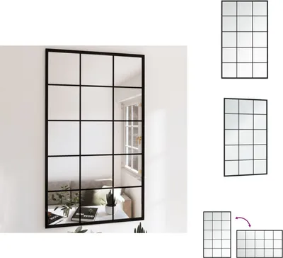 Zdjęcie produktu dla vidaXL Lustro ścienne czarne 100x60 cm metalowe - Lustro