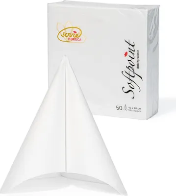 Produktbild von Sovie HORECA Serviette in Weiß aus Softpoint 40 x 40 cm, 2-lagig, 50 Stück