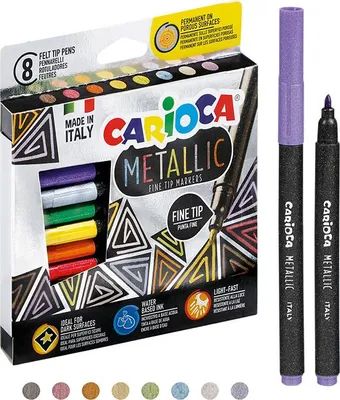 Zdjęcie produktu dla Pisaki Carioca Metaliczne 8 Kolorów