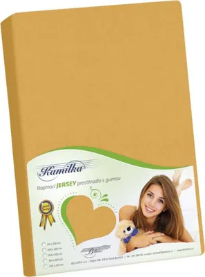 Zdjęcie produktu dla Prześcieradło dżersejowe – musztardowe – 90 x 200