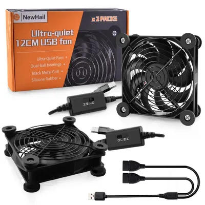 Produktbild von 2er-Pack, 120 mm USB-Ventilator, ultraleise, 5V USB-Ventilator