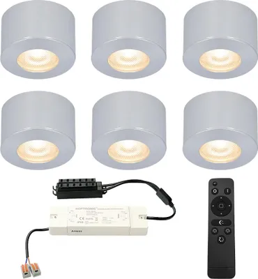 Produktbild von hoftronic LED Aufbaustrahler 3W 200lm 2700K IP44 Aluminium 6er Set