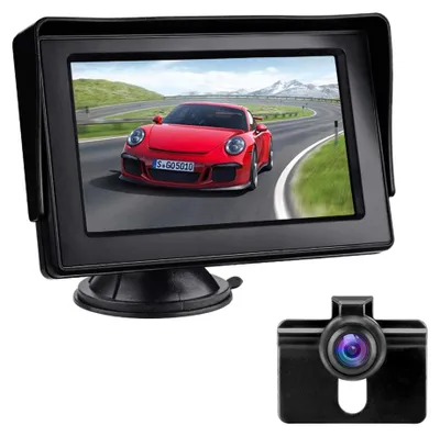 Imagen del producto de Cámara de marcha atrás con monitor LCD de 4,3 pulgadas - IP68 - Visión nocturna - 12 V